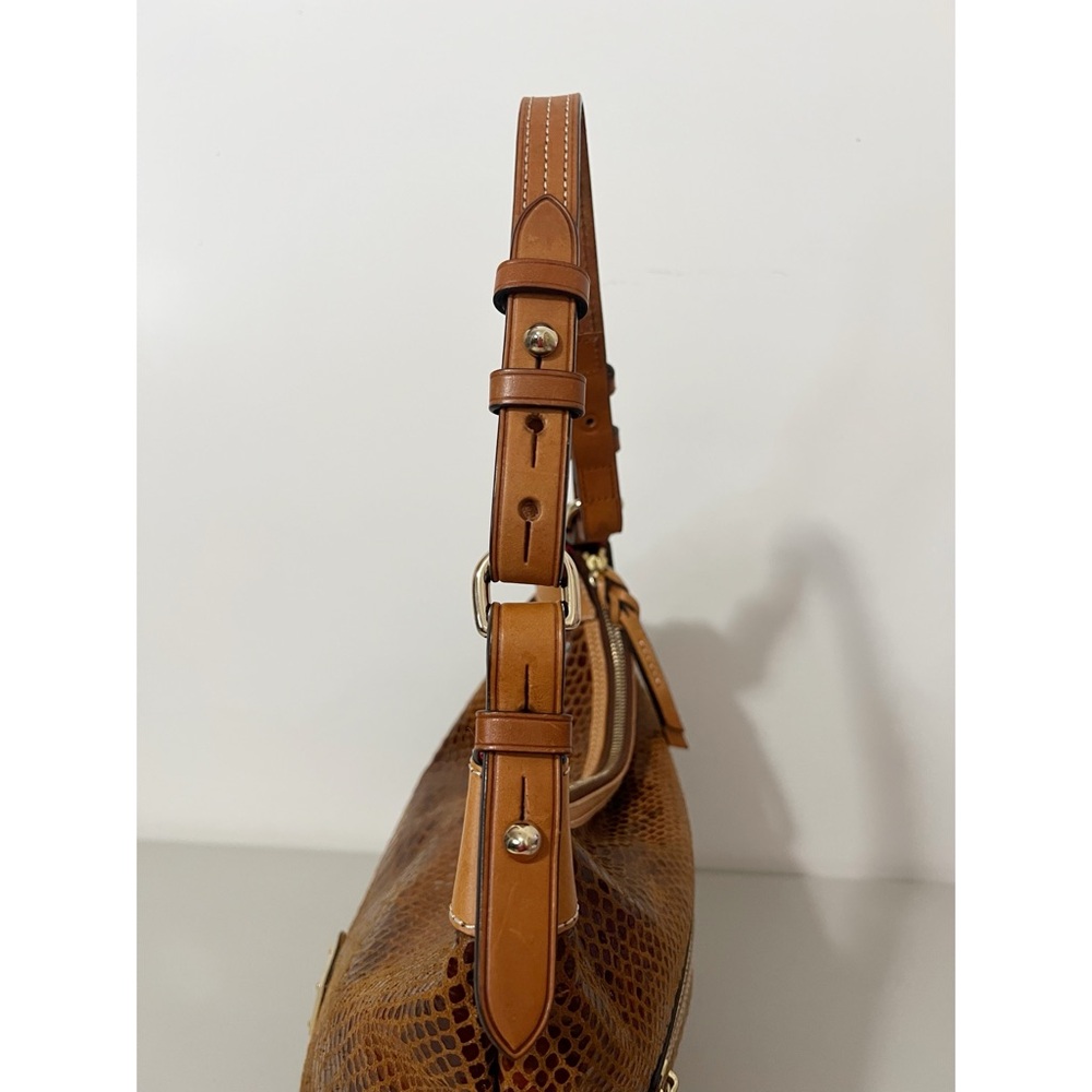 Dooney & Bourke Brown Embossed Snakeskin Shoulder Handbag - Picture 5 of 11